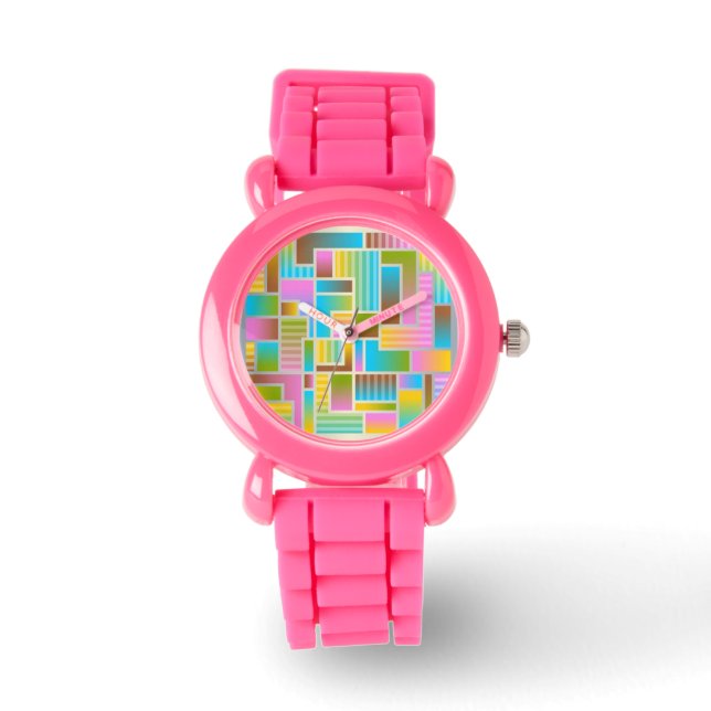 RELOJ DE PULSERA PATRÓN ABSTRACTO COLORIDO (Anverso)