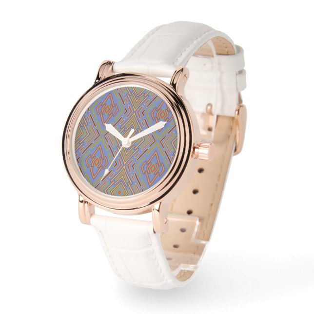 Reloj De Pulsera Patrón abstracto futurista azul bebé (Ángulo)