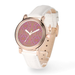 Reloj De Pulsera Patrón abstracto futurista rosa púrpura