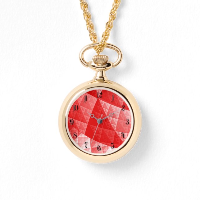 Reloj De Pulsera Patrón abstracto rojo (Anverso)