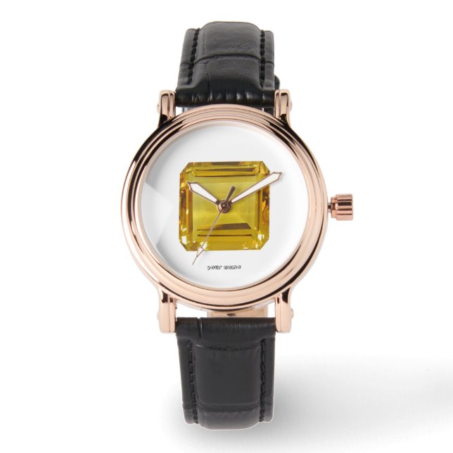 Reloj De Pulsera Patrón amarillo (Anverso)