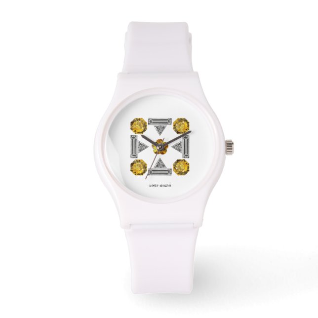 Reloj De Pulsera Patrón amarillo (Anverso)