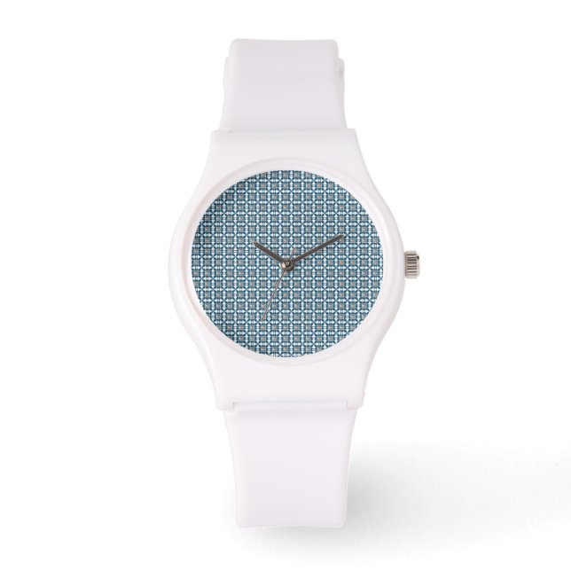 Reloj De Pulsera Patrón Art Deco Azul (Anverso)