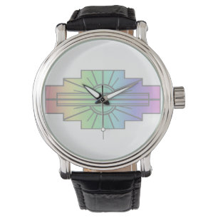 Reloj De Pulsera Patrón Art Deco de Sunburst en Pasteles