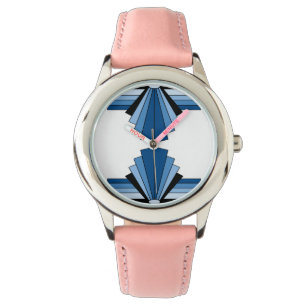 Reloj De Pulsera Patrón Art Deco en azul
