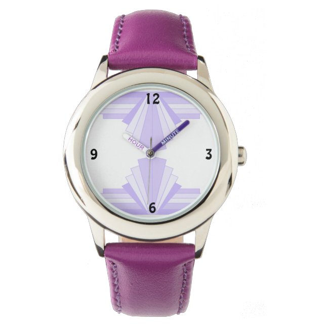 Reloj De Pulsera Patrón Art Deco en Lilac (Anverso)