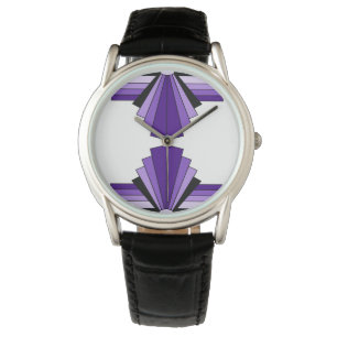 Reloj De Pulsera Patrón Art Deco en morado