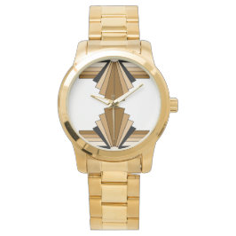 Reloj De Pulsera Patrón Art Deco en Tans