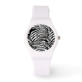 Reloj De Pulsera Patrón artístico negro y blanco de camuflaje cebra