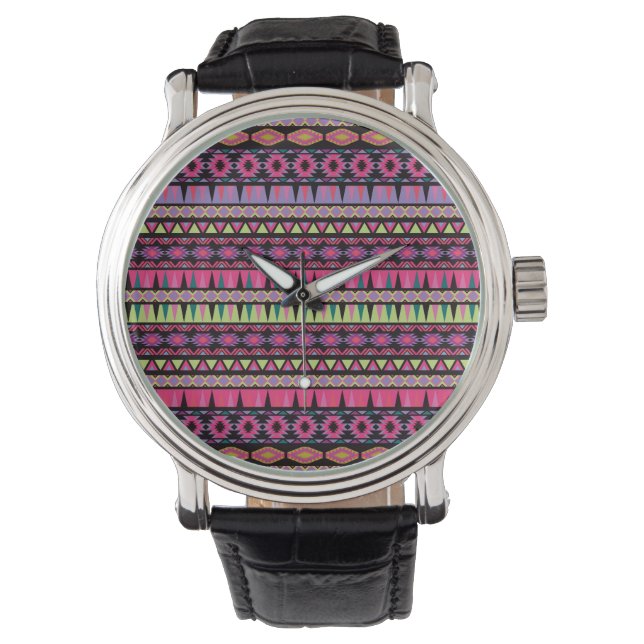 Reloj De Pulsera Patrón azteca moderno (Anverso)