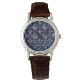 Reloj De Pulsera Patrón azul gris del suroeste