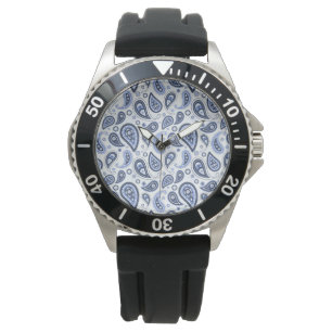 Reloj De Pulsera Patrón azul paisley