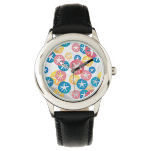 Reloj De Pulsera Patrón azul rojo amarillo del dólar de arena