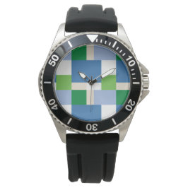 Reloj De Pulsera patrón azul y verde