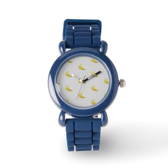 Reloj De Pulsera Patrón bananero en gris (Anverso)