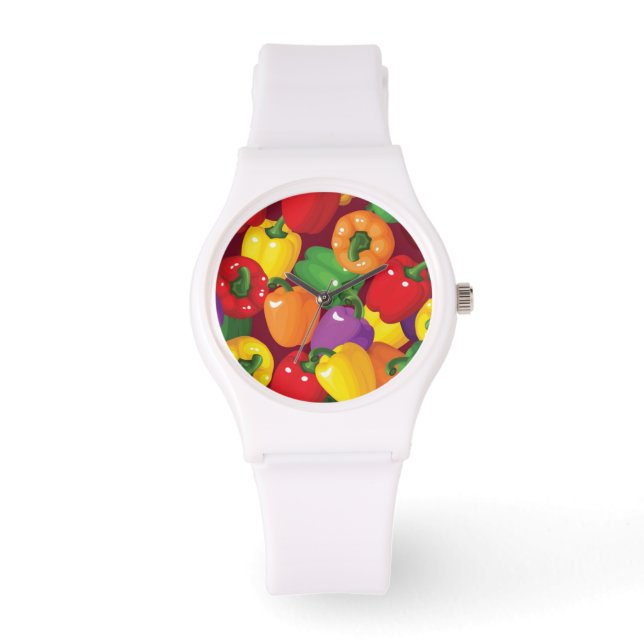 Reloj De Pulsera Patrón Bell Pepper (Anverso)