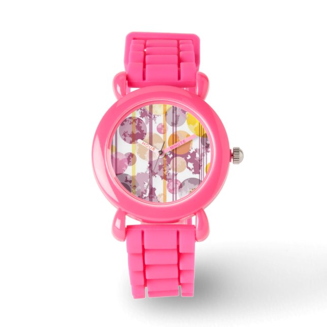 Reloj De Pulsera Patrón blanco rayado modesto (Anverso)