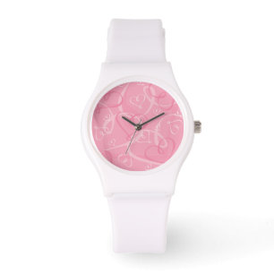 Reloj De Pulsera Patrón cardíaco rosado