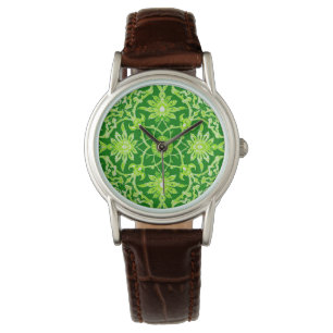 Reloj De Pulsera Patrón chino Art Nouveau - verde esmeralda
