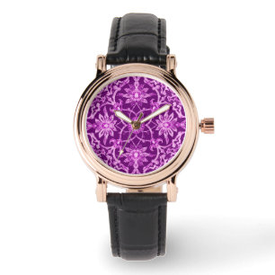 Reloj De Pulsera Patrón Chino de Art Nouveau - Púrpura Ametista