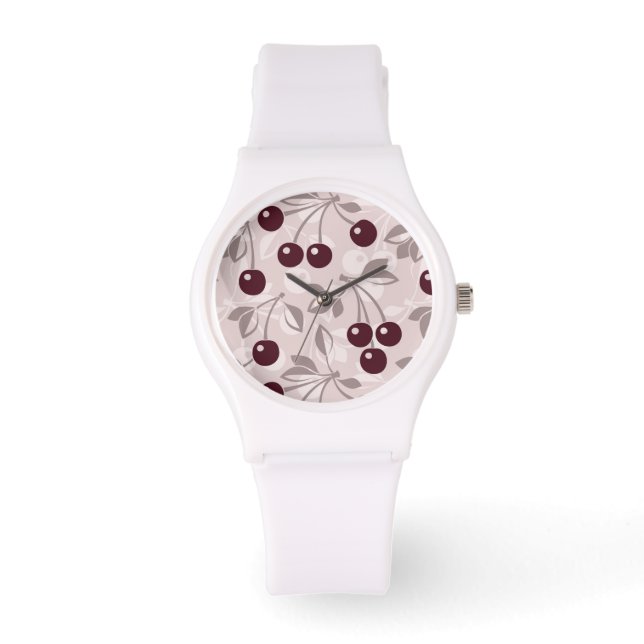 Reloj De Pulsera Patrón con cerezas 2 (Anverso)