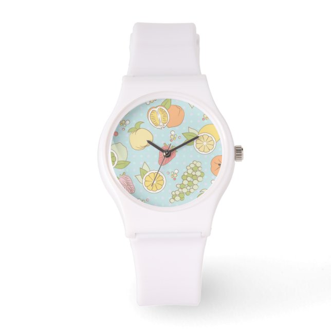 Reloj De Pulsera Patrón Con Frutas Y Bayas (Anverso)