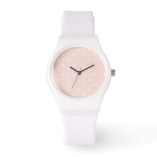 Reloj De Pulsera Patrón con puntos de polka blanco