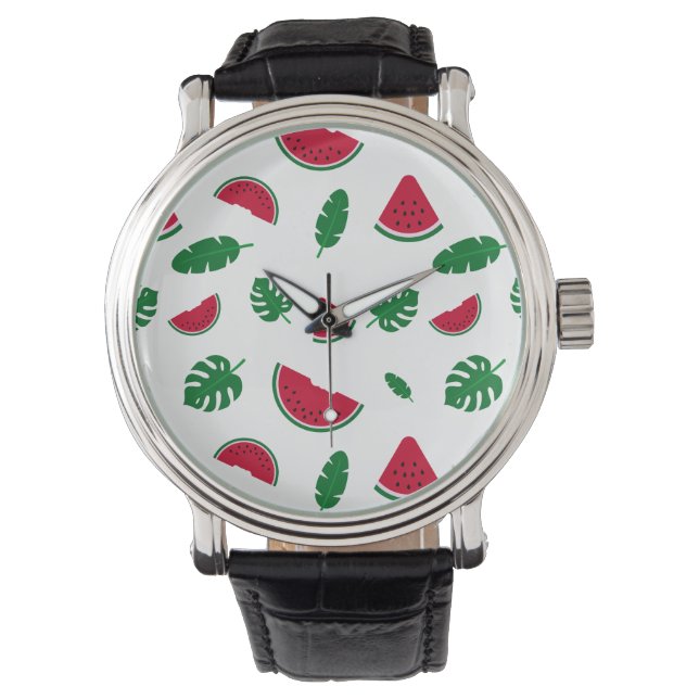 Reloj De Pulsera Patrón continuo de verano de sandía tropical (Anverso)