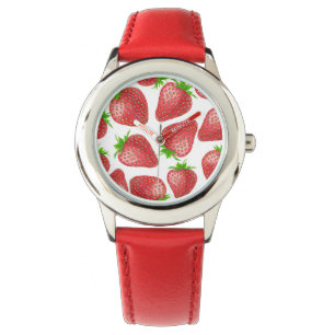 Reloj De Pulsera Patrón de acuarela de fresas