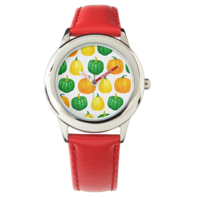 Reloj De Pulsera Patrón de acuarela de las calabazas (Anverso)