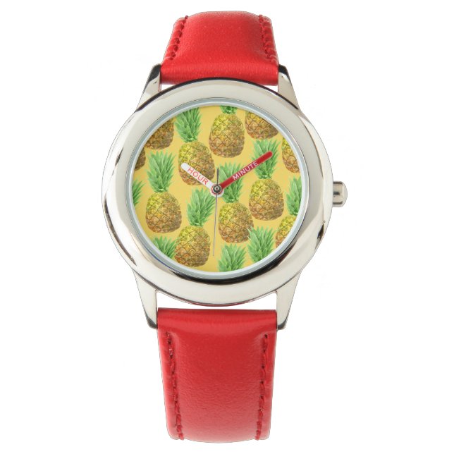 Reloj De Pulsera Patrón de acuarela de piña (Anverso)