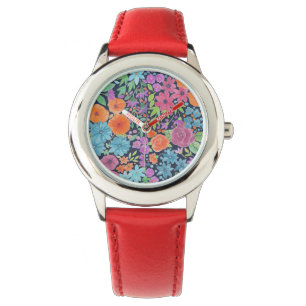 Reloj De Pulsera Patrón de acuarela floral