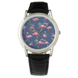 Reloj De Pulsera Patrón de amor de flamencos 2