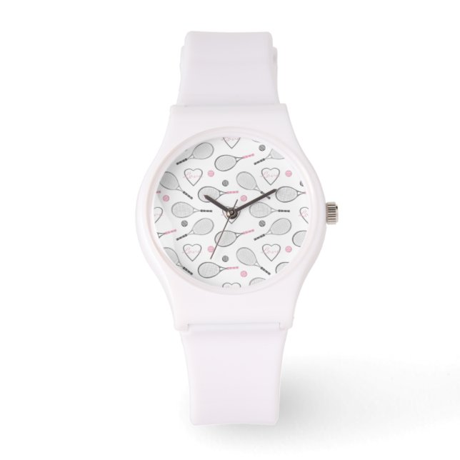 Reloj De Pulsera Patrón de amor de tenis (Anverso)