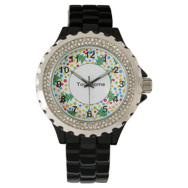 Reloj De Pulsera patrón de árboles de Navidad (Anverso)