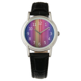 Reloj De Pulsera Patrón de arco iris vertical acrílico colorido |