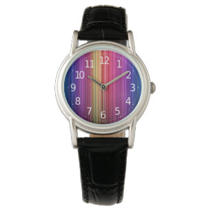 Reloj De Pulsera Patrón de arco iris vertical acrílico colorido