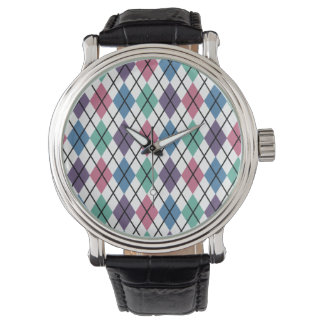 Reloj De Pulsera Patrón de Argyle de primavera