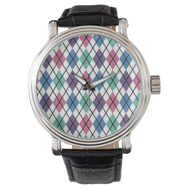 Reloj De Pulsera Patrón de Argyle de primavera (Anverso)