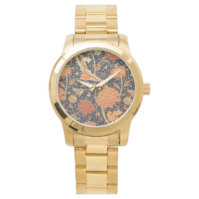 Reloj De Pulsera Patrón de Art Nouveau floral William Morris Cray (Anverso)