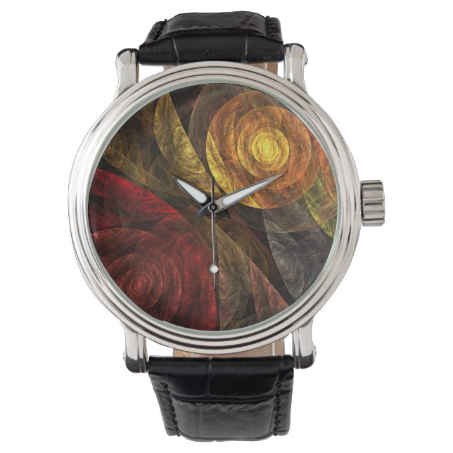 Reloj De Pulsera Patrón de Arte Abstracto Floral Moderno de Flor So (Anverso)