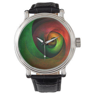 Reloj De Pulsera Patrón de arte abstracto moderno de floración verd
