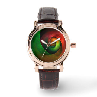 Reloj De Pulsera Patrón de arte abstracto moderno de floración verd