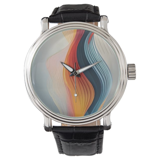 Reloj De Pulsera Patrón de arte de líneas abstractas (Anverso)