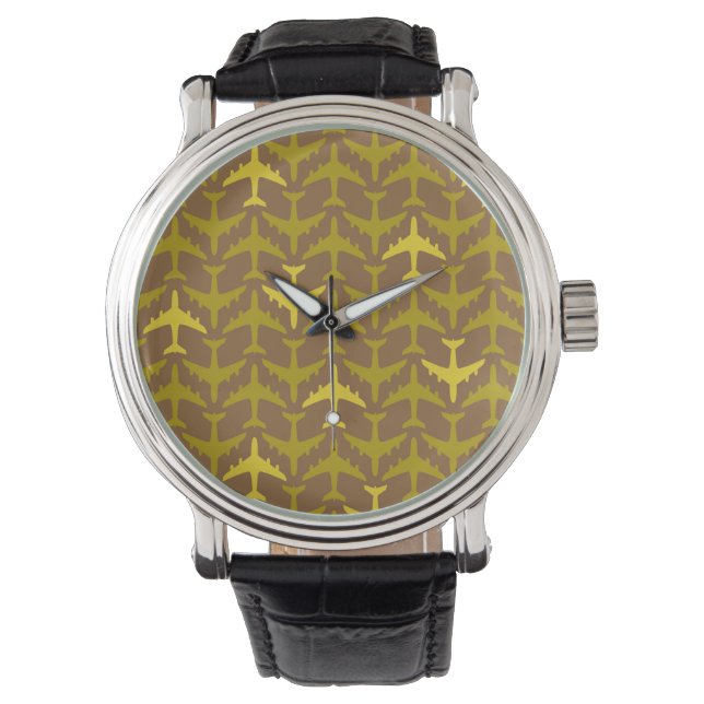 Reloj De Pulsera Patrón de avión de tráfico aéreo (Anverso)
