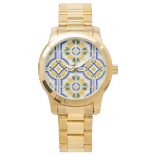 Reloj De Pulsera Patrón de baldosas brillantes, Portugal