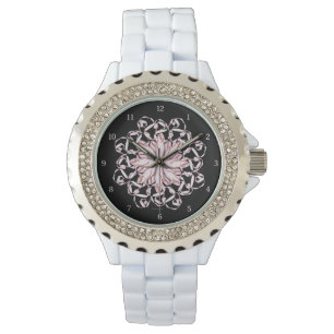 Reloj De Pulsera Patrón de ballet (rosa)