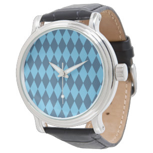 Reloj De Pulsera Patrón de bandera en rombo de Baviera Azul