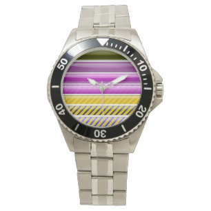 RELOJ DE PULSERA PATRÓN DE BAR COLORIDO
