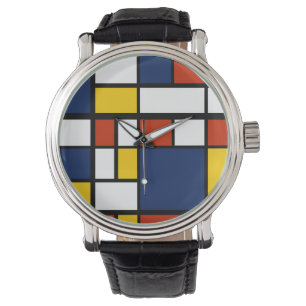 Reloj De Pulsera patrón de bauhaus pintura de arte geométrico abstr